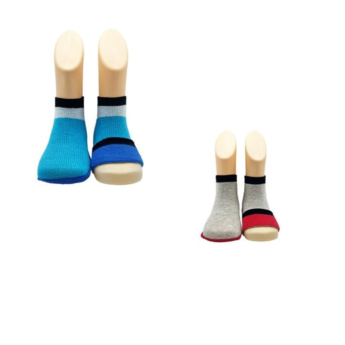 2 pack Peekaboo baby gripper socks - Blue