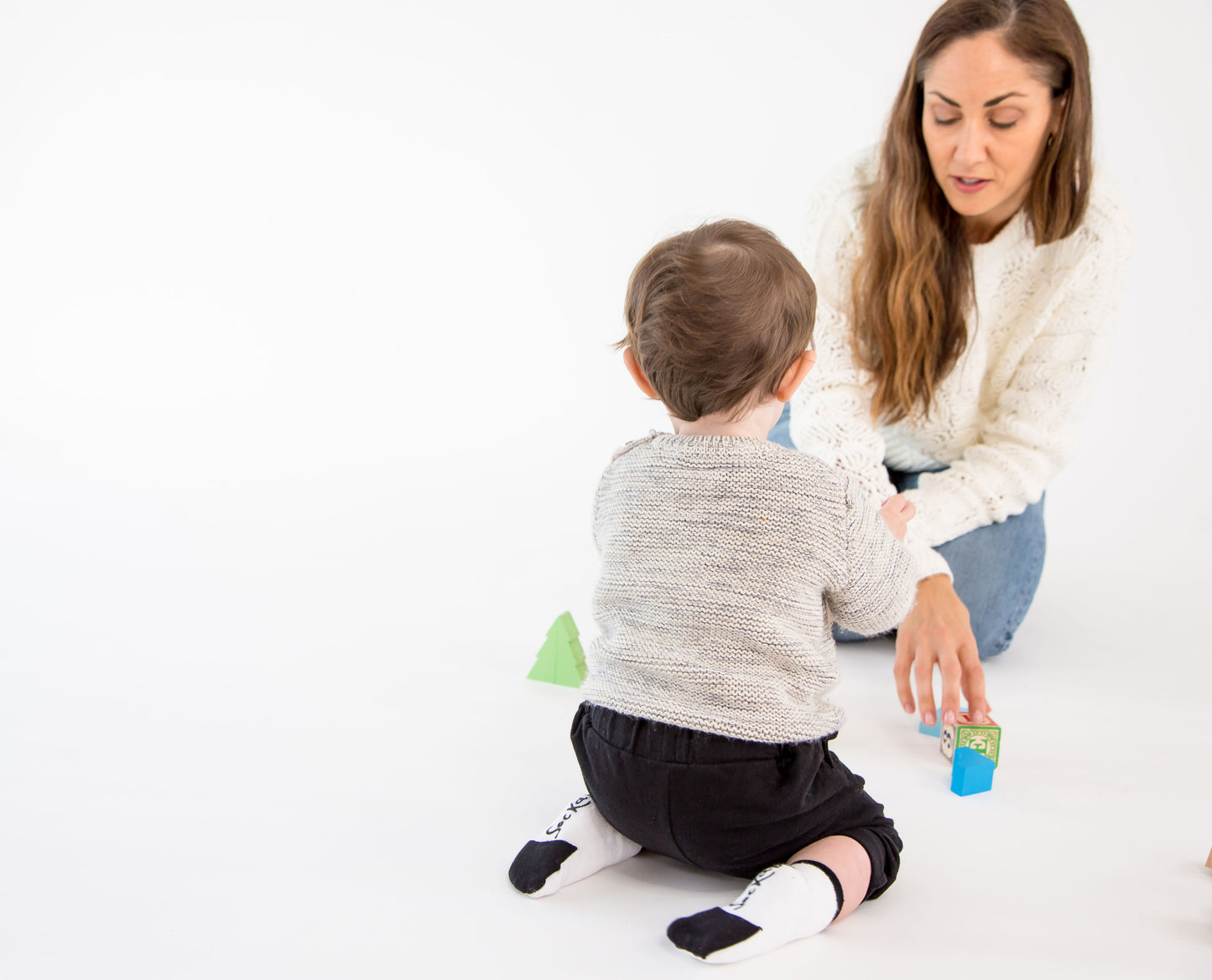 Baby gripper seamless socks - white, cotton rich. The only socks  that allow to cover or uncover toes