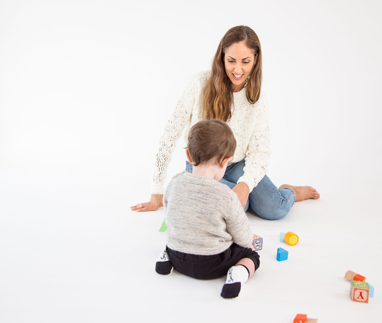 Baby gripper seamless socks - White/black, cotton rich. The only socks  that allow to cover or uncover toes