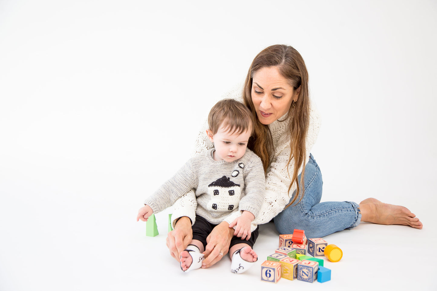 Baby gripper seamless socks - White, cotton rich. The only socks  that allow to cover or uncover toes