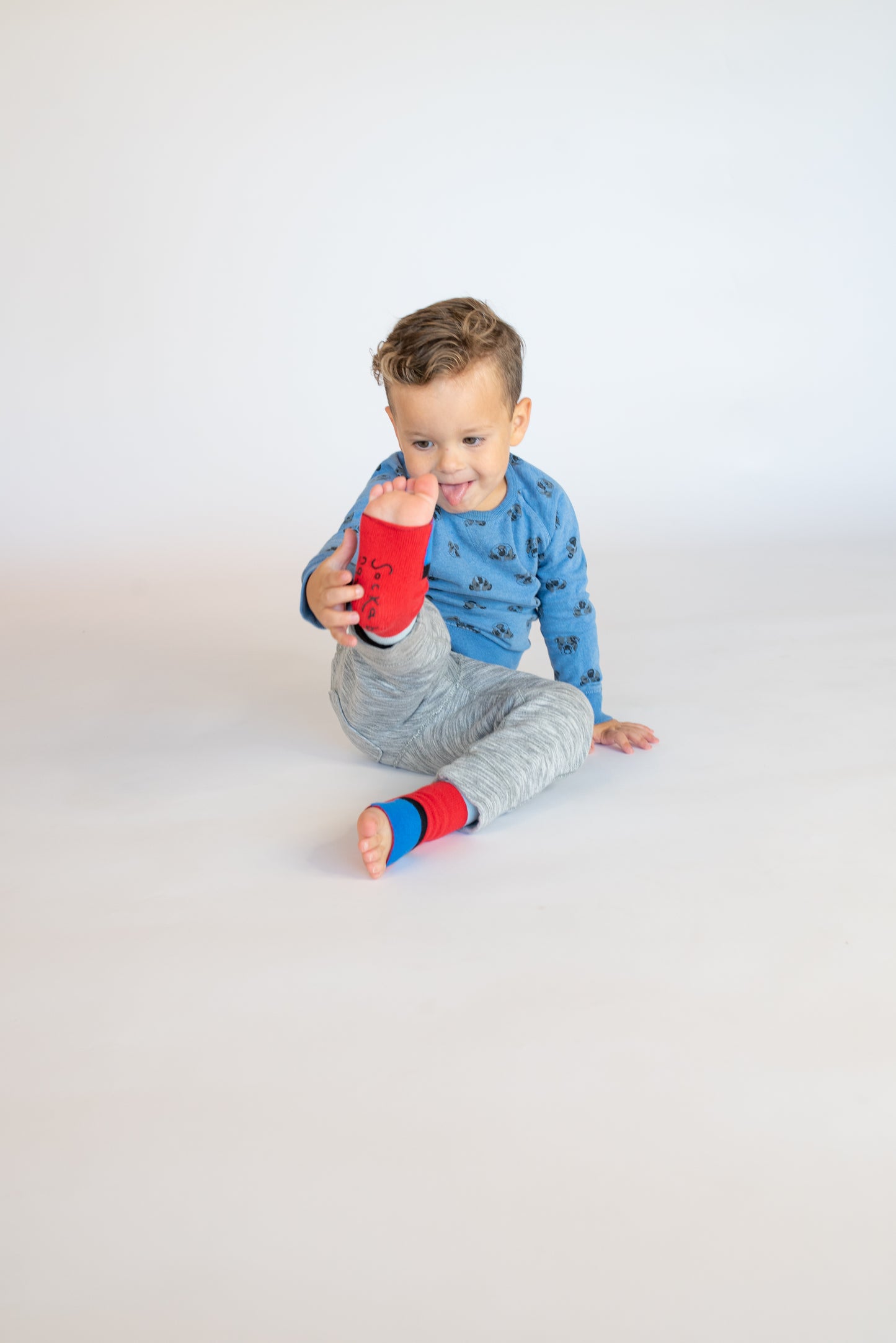 Toddler Socks - Red and Blue