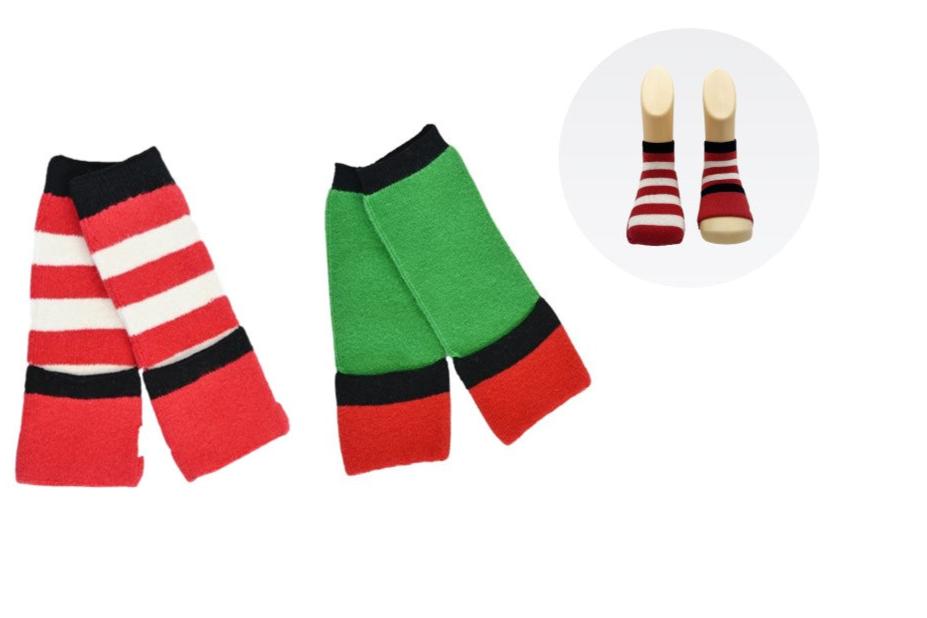 Baby Gripper socks -2 pack - Red and Green