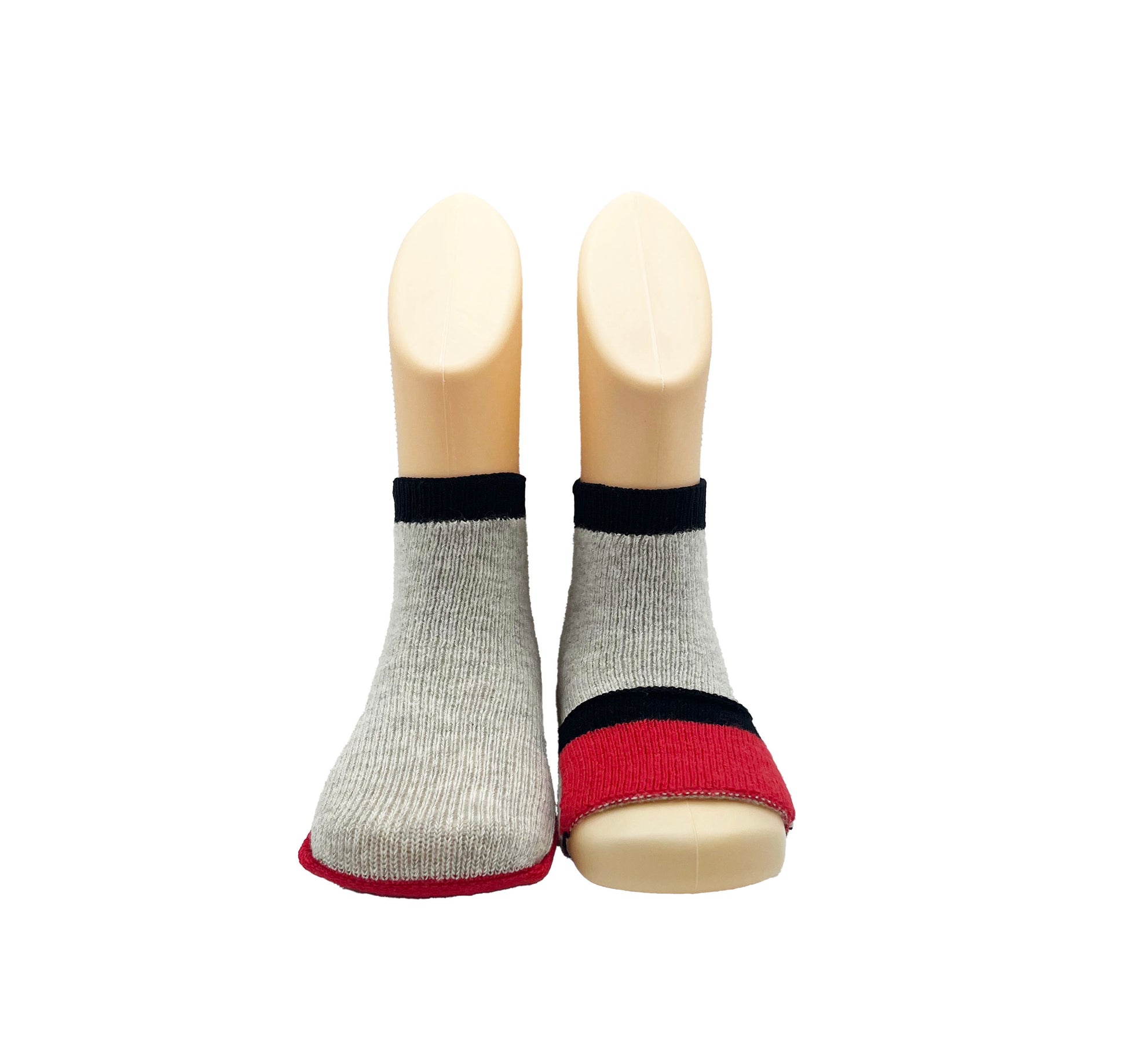 Baby gripper seamless socks - Grey, cotton rich. The only socks that allow to cover or uncover toes