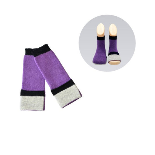 Baby gripper seamless socks - Purple, cotton rich.