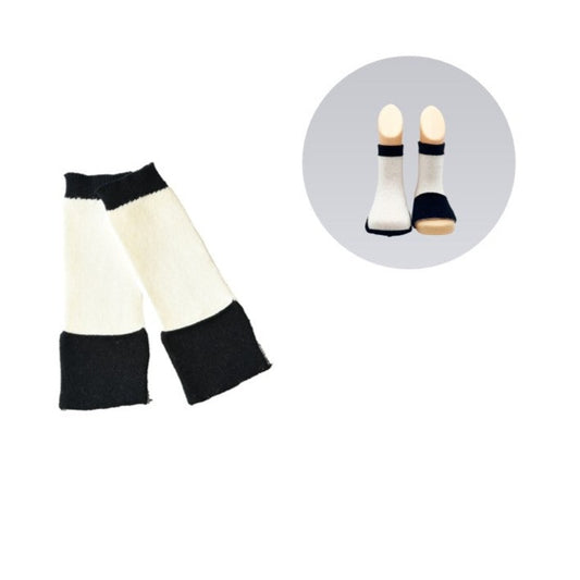 Baby gripper seamless socks - White/Black