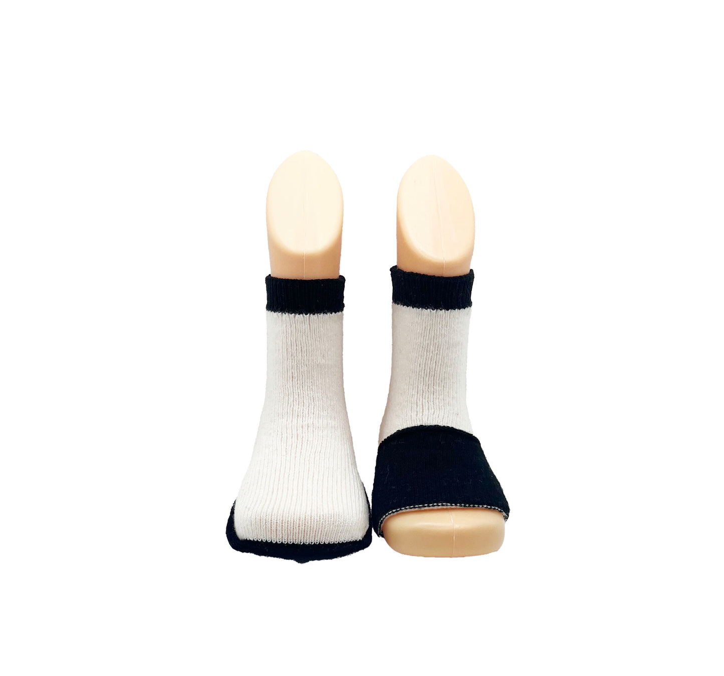 Baby gripper seamless socks - White/Black